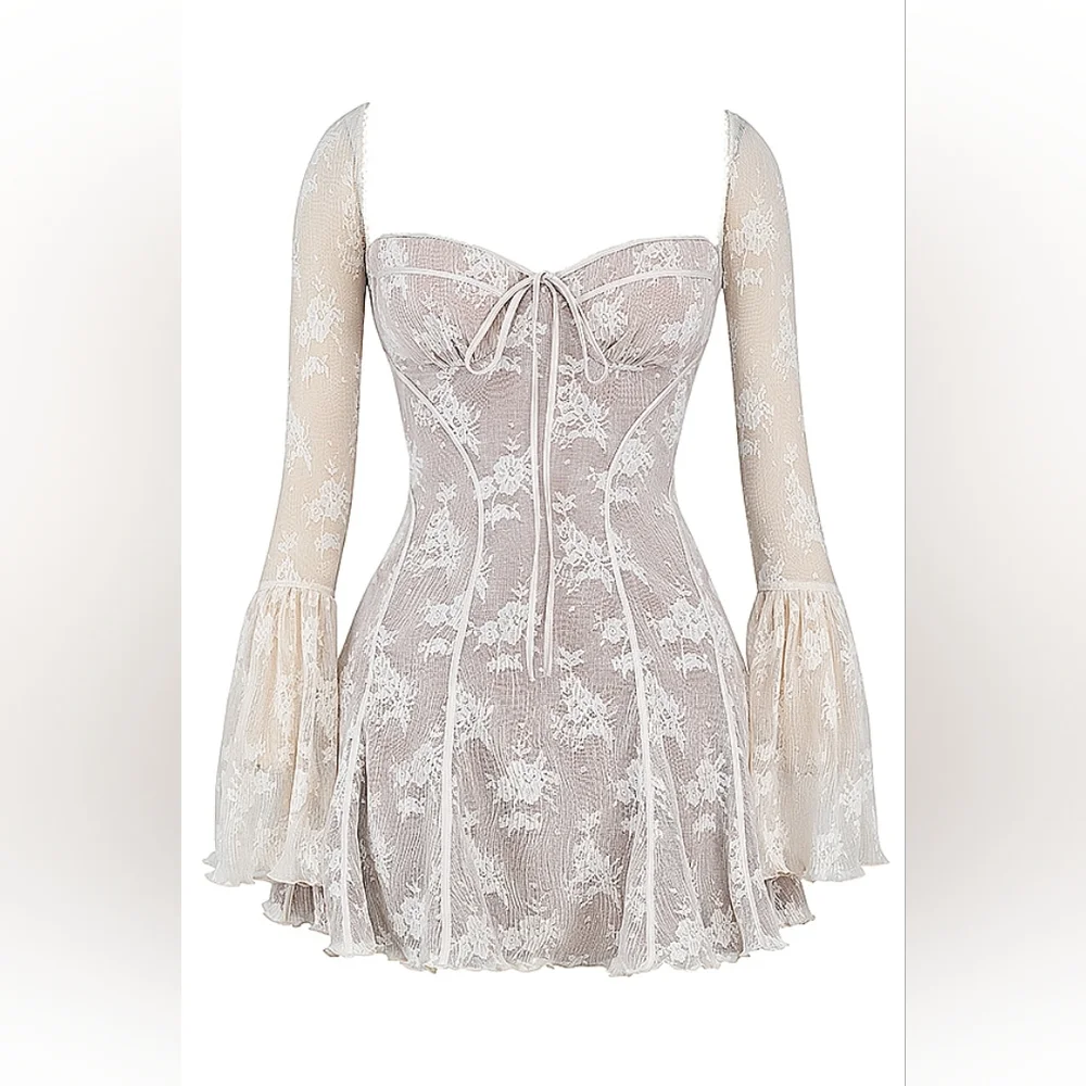 House of CB Analissa Vintage Cream Lace Corset Dress - Picture 6 of 14